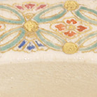 薩摩水指 色絵七宝つなぎ文入り